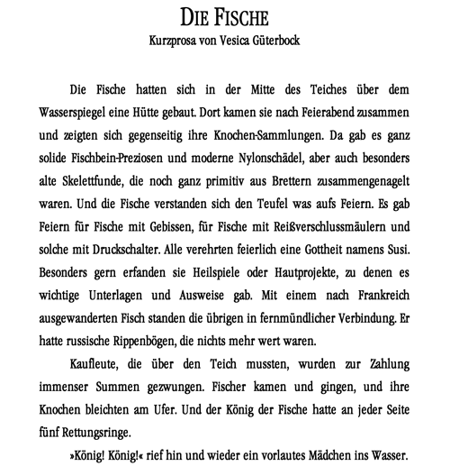 Stephan Winkler: »Das Lied vom elektrischen Wind«, Text von Eugen Egner: »Die Fische« (aus »Der Universums-Stulp«)