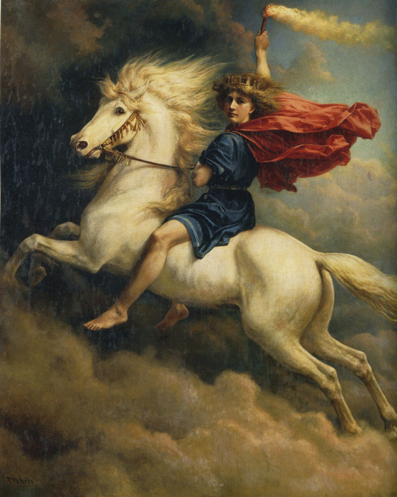 Peter Nicolai Arbo: Dagr, auf Skinfaxi reitend (1874)